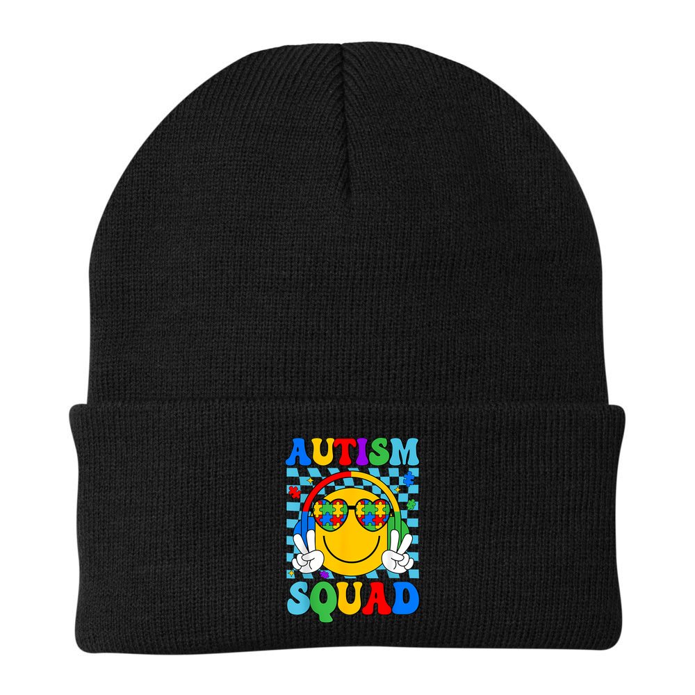 Autism Awareness Autism Squad Support Smile Face Women  Beanie