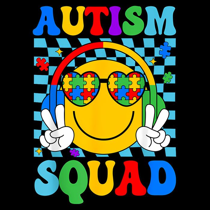 Autism Awareness Autism Squad Support Smile Face Women  Drawstring Bag