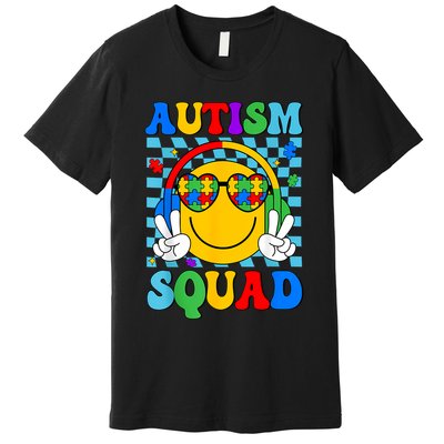 Autism Awareness Autism Squad Support Smile Face Women  Premium T-Shirt