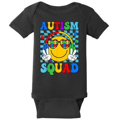 Autism Awareness Autism Squad Support Smile Face Women  Baby Bodysuit