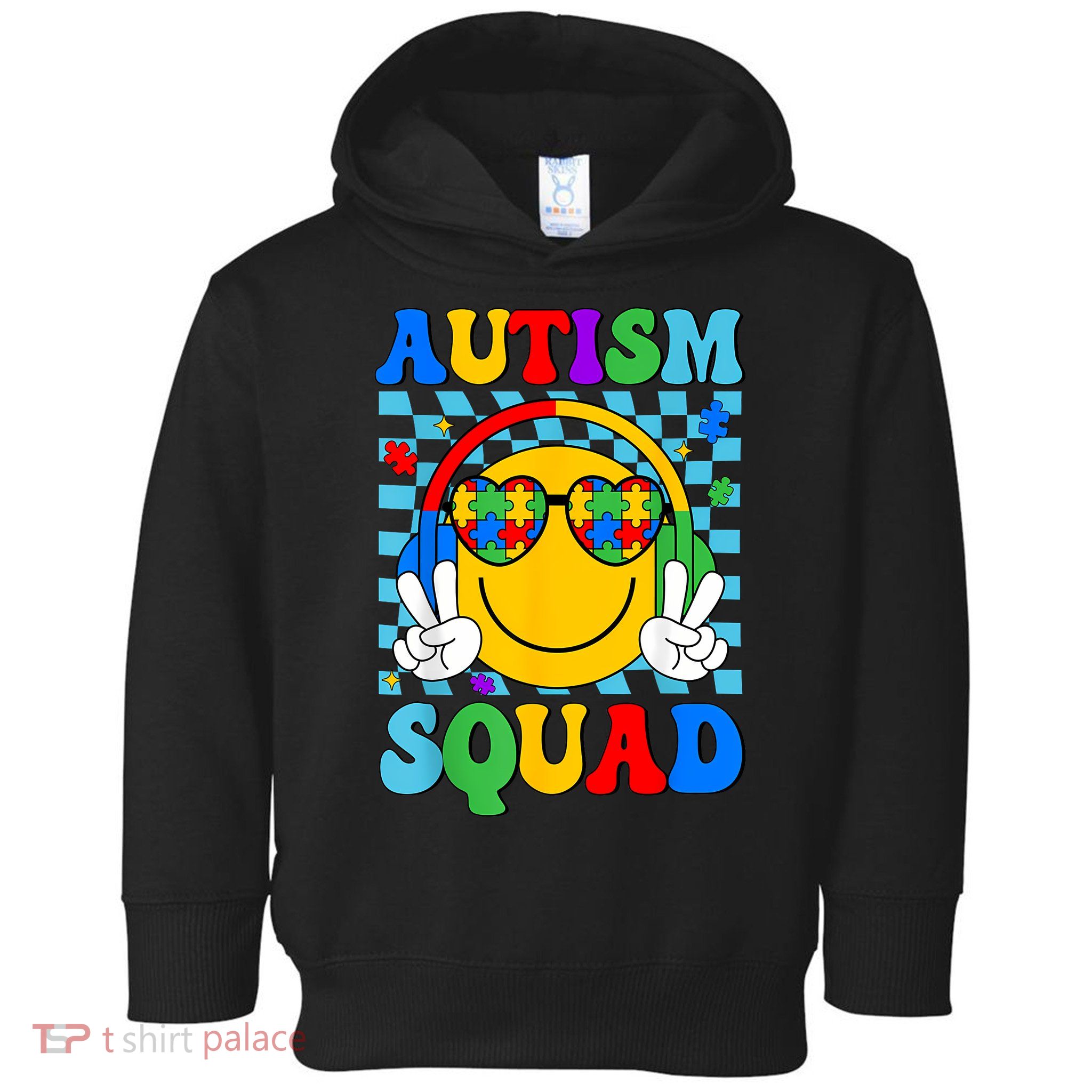Autism Awareness Autism Squad Support Smile Face Women  Toddler Hoodie