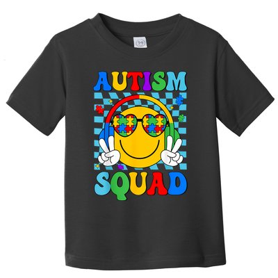 Autism Awareness Autism Squad Support Smile Face Women  Toddler T-Shirt