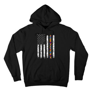 Autism Awareness American Flag Hoodie