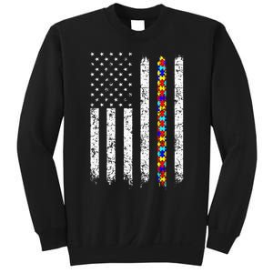 Autism Awareness American Flag Sweatshirt