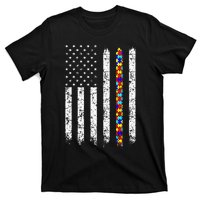 Autism Awareness American Flag T-Shirt