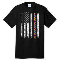 Autism Awareness American Flag Tall T-Shirt