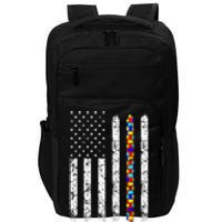 Autism Awareness American Flag Impact Tech Backpack