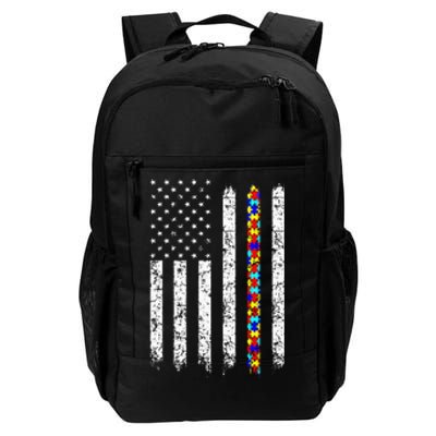 Autism Awareness American Flag Daily Commute Backpack