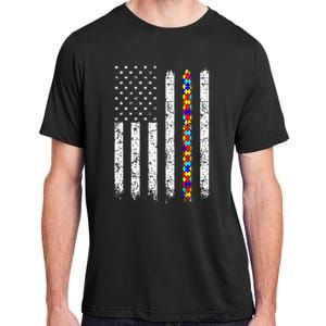 Autism Awareness American Flag Adult ChromaSoft Performance T-Shirt