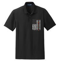 Autism Awareness American Flag Dry Zone Grid Polo