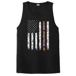 Autism Awareness American Flag PosiCharge Competitor Tank