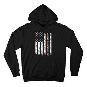 Autism Awareness American Flag Tall Hoodie