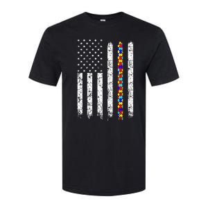 Autism Awareness American Flag Softstyle CVC T-Shirt