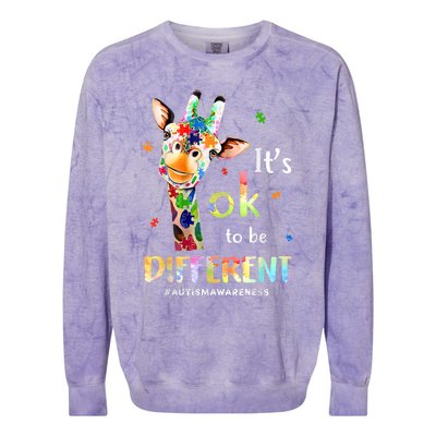 Autism Awareness Acceptance Its Ok To Be Different Colorblast Crewneck Sweatshirt