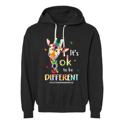 Autism Awareness Acceptance Its Ok To Be Different Garment-Dyed Fleece Hoodie