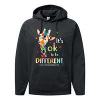 Autism Awareness Acceptance Its Ok To Be Different Performance Fleece Hoodie