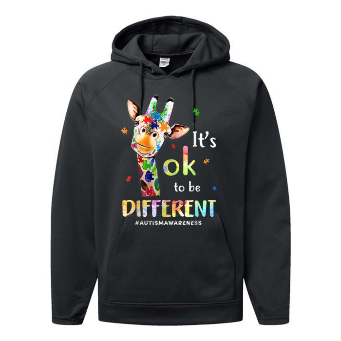 Autism Awareness Acceptance Its Ok To Be Different Performance Fleece Hoodie