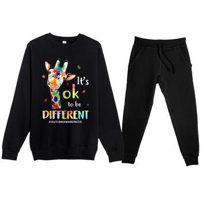 Autism Awareness Acceptance Its Ok To Be Different Premium Crewneck Sweatsuit Set