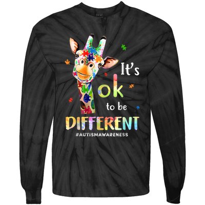 Autism Awareness Acceptance Its Ok To Be Different Tie-Dye Long Sleeve Shirt