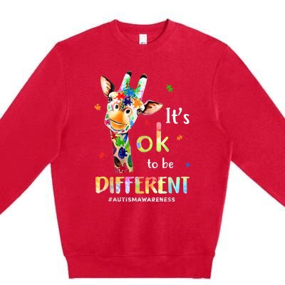 Autism Awareness Acceptance Its Ok To Be Different Premium Crewneck Sweatshirt