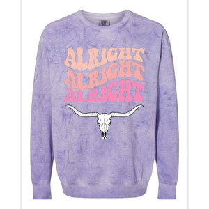 Alright Alright Alright Texas Bull Texas Pride State Usa Colorblast Crewneck Sweatshirt