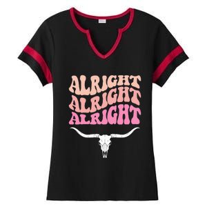 Alright Alright Alright Texas Bull Texas Pride State Usa Ladies Halftime Notch Neck Tee