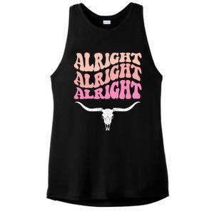 Alright Alright Alright Texas Bull Texas Pride State Usa Ladies PosiCharge Tri-Blend Wicking Tank