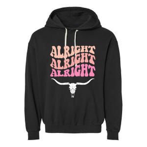 Alright Alright Alright Texas Bull Texas Pride State Usa Garment-Dyed Fleece Hoodie