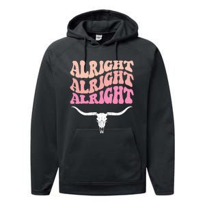 Alright Alright Alright Texas Bull Texas Pride State Usa Performance Fleece Hoodie