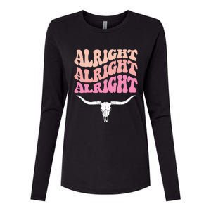 Alright Alright Alright Texas Bull Texas Pride State Usa Womens Cotton Relaxed Long Sleeve T-Shirt