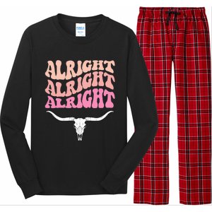 Alright Alright Alright Texas Bull Texas Pride State Usa Long Sleeve Pajama Set