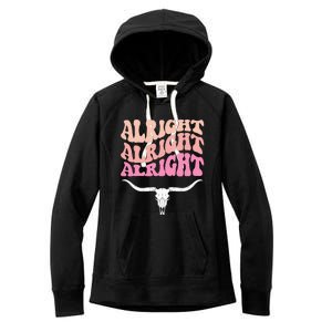 Alright Alright Alright Texas Bull Texas Pride State Usa Women's Fleece Hoodie