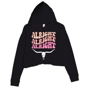 Alright Alright Alright Texas Bull Texas Pride State Usa Crop Fleece Hoodie