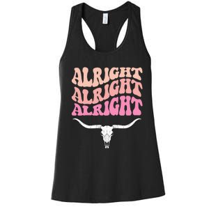 Alright Alright Alright Texas Bull Texas Pride State Usa Women's Racerback Tank