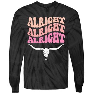 Alright Alright Alright Texas Bull Texas Pride State Usa Tie-Dye Long Sleeve Shirt