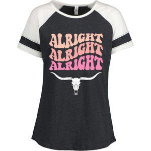 Alright Alright Alright Texas Bull Texas Pride State Usa Enza Ladies Jersey Colorblock Tee