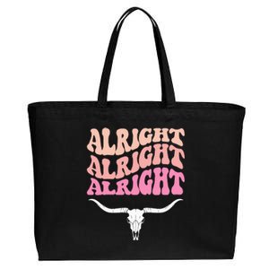 Alright Alright Alright Texas Bull Texas Pride State Usa Cotton Canvas Jumbo Tote