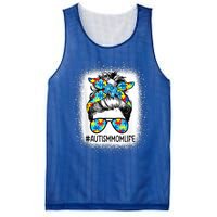 Autism Awareness Autism Mom Life Messy Hair Bun Mother's Day Gift Mesh Reversible Basketball Jersey Tank