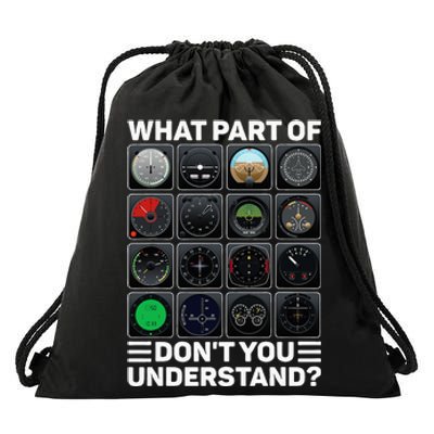 Airline Aircraft Airplane Pilot Tools Instruments Indicators Drawstring Bag