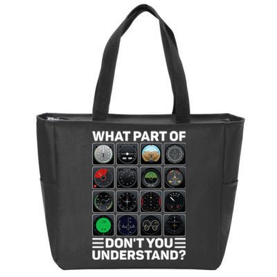 Airline Aircraft Airplane Pilot Tools Instruments Indicators Zip Tote Bag