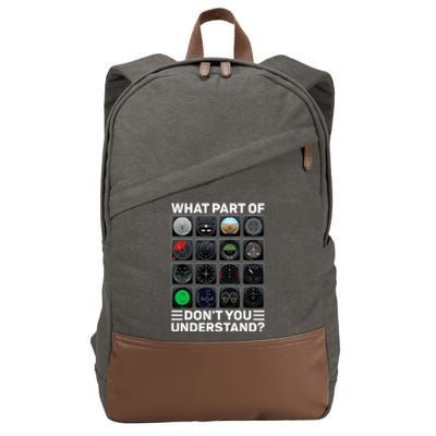 Airline Aircraft Airplane Pilot Tools Instruments Indicators Cotton Canvas Backpack