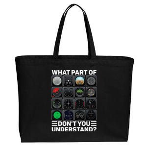 Airline Aircraft Airplane Pilot Tools Instruments Indicators Cotton Canvas Jumbo Tote