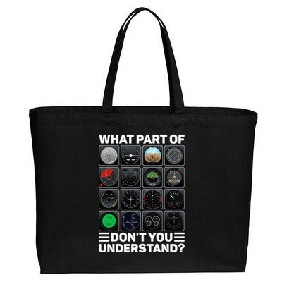 Airline Aircraft Airplane Pilot Tools Instruments Indicators Cotton Canvas Jumbo Tote