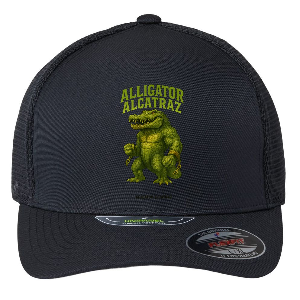 Alligator Alcatraz  Flexfit Unipanel Trucker Cap