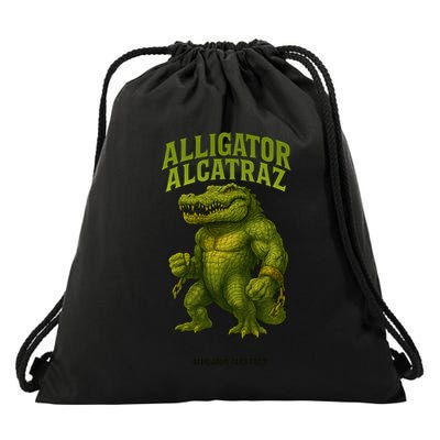 Alligator Alcatraz  Drawstring Bag