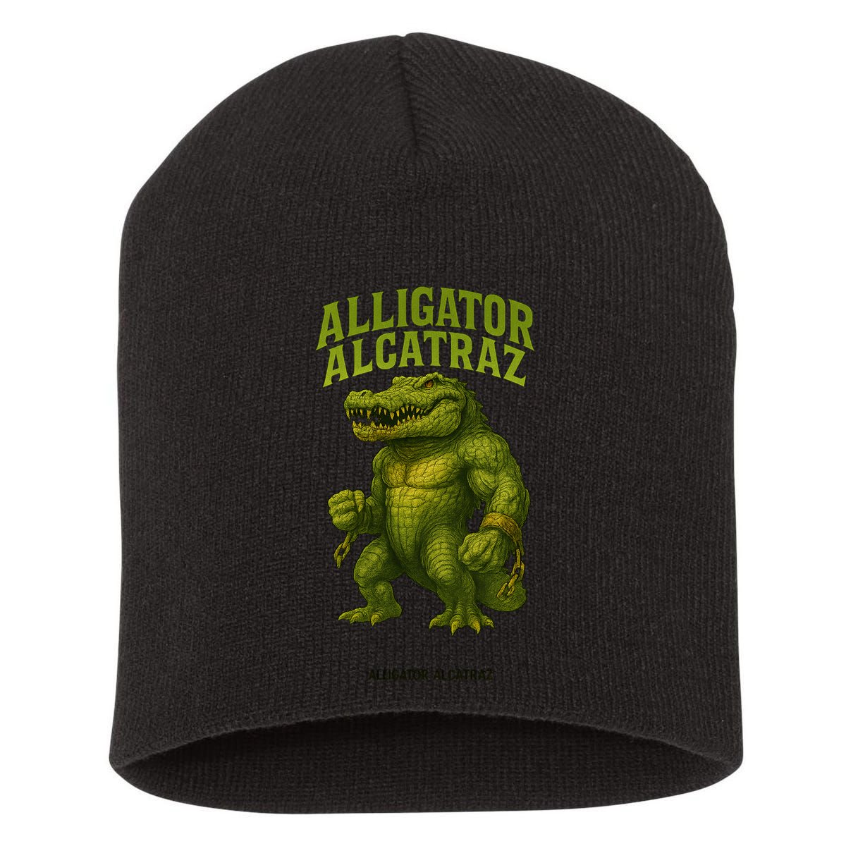 Alligator Alcatraz  Short Acrylic Beanie