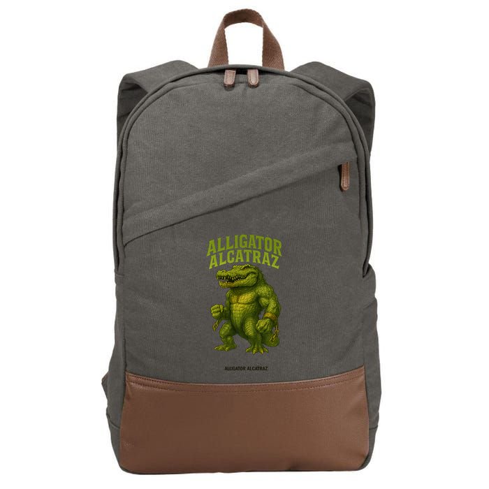 Alligator Alcatraz  Cotton Canvas Backpack