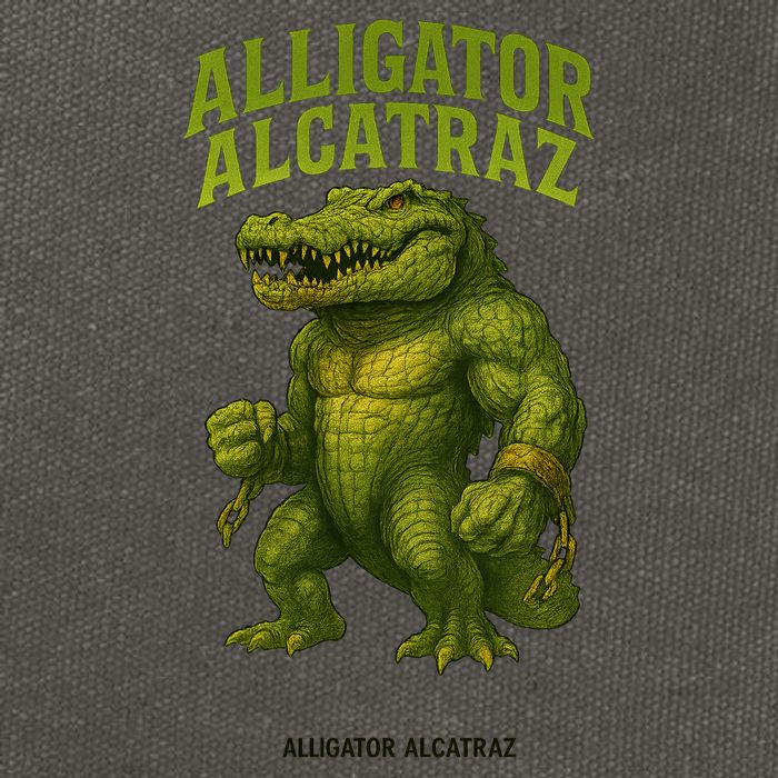 Alligator Alcatraz  Cotton Canvas Backpack