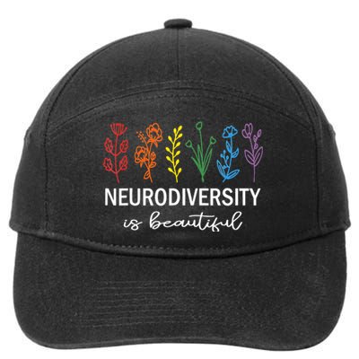 Autism Awareness Acceptance Neurodiversity Is Beautiful 7-Panel Snapback Hat