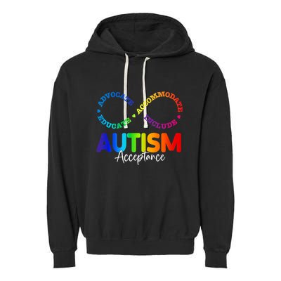 Autism Awareness Acceptance Infinity Symbol Garment-Dyed Fleece Hoodie
